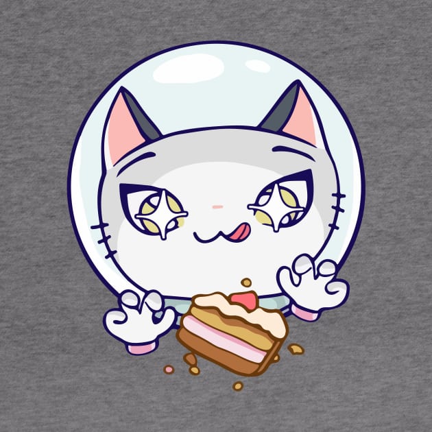 Space Cat and cake by Kurocha